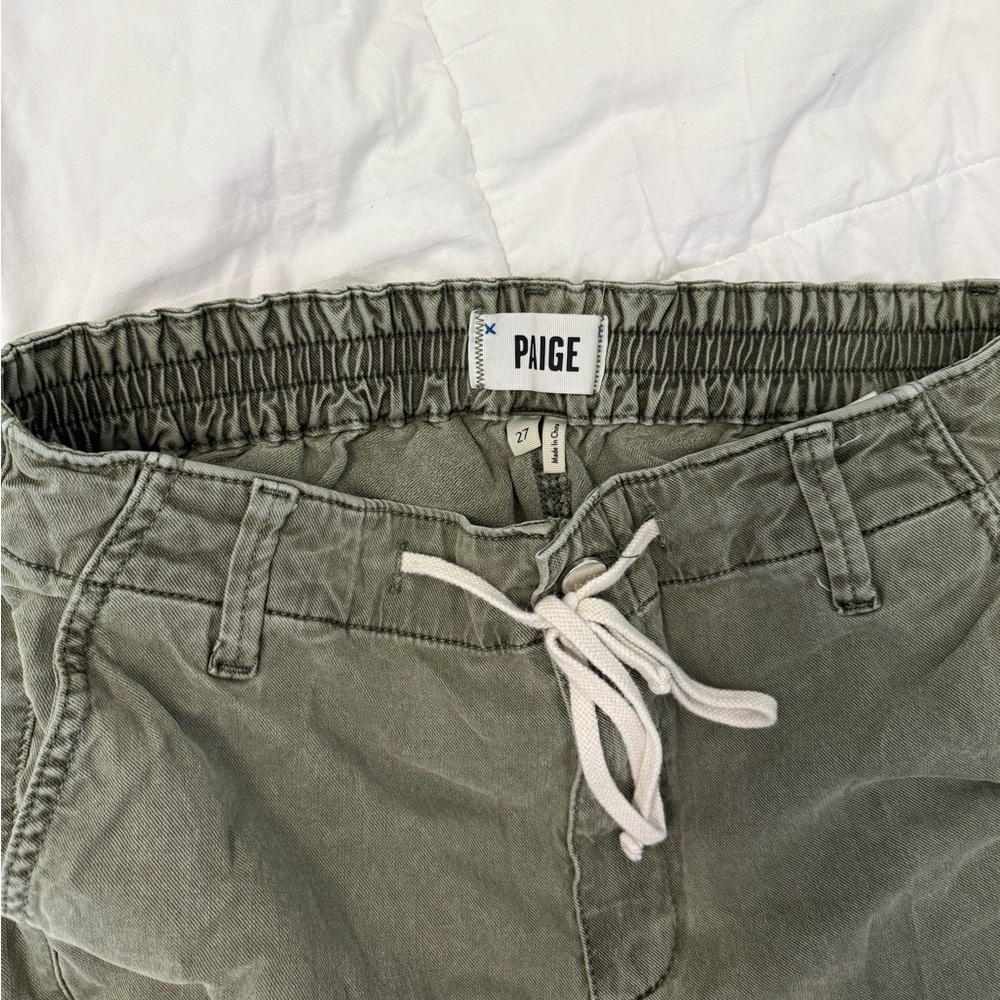 PAIGE Sage Green Casual Drawstring Pants
